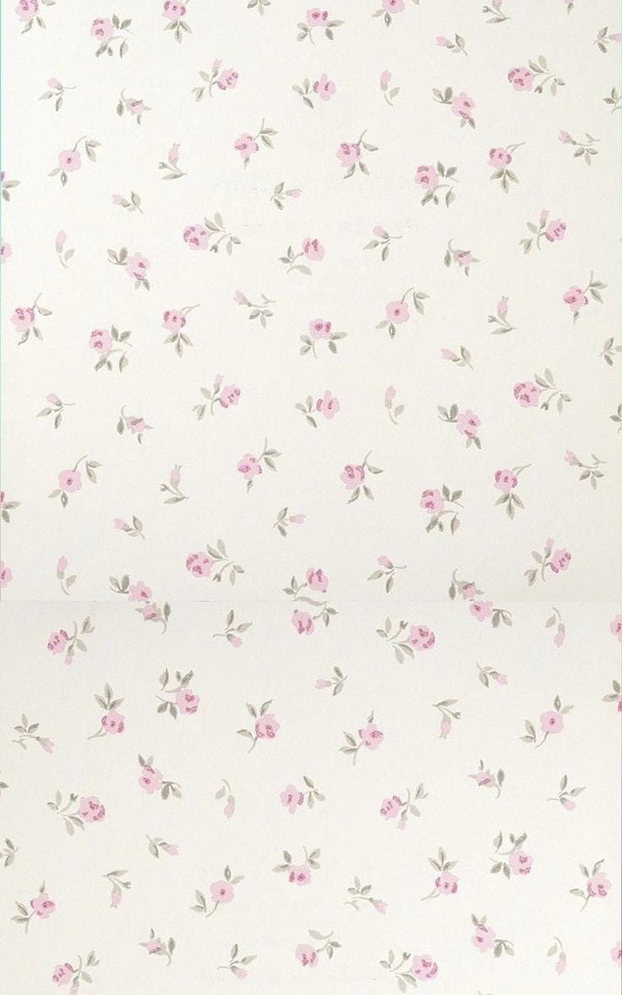Delicate Pink Rose Floral Pattern on Cream Background HD phone wallpaper