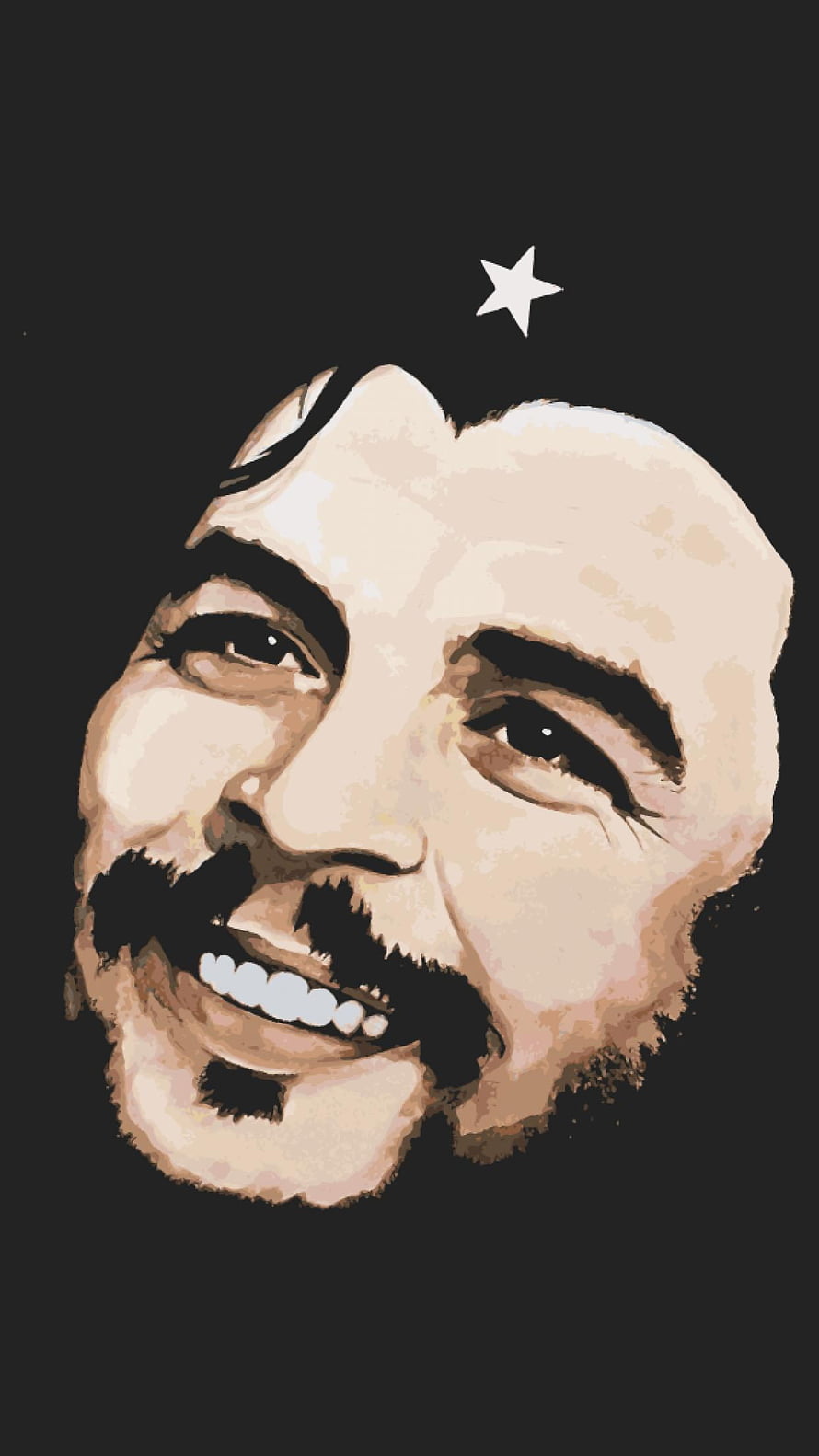 Che Guevara Stylized Portrait Art with Star Accent on Dark Background HD phone wallpaper