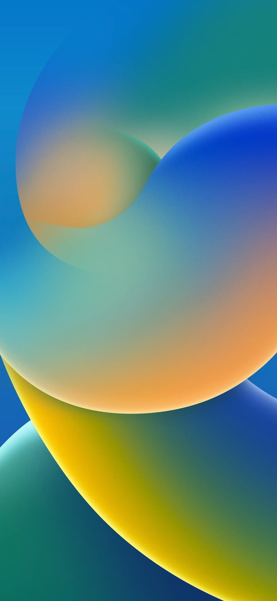 Abstract 3D Gradient Wallpaper With Smooth Blue, Yellow, and Orange Curved Shapes HD phone wallpaper