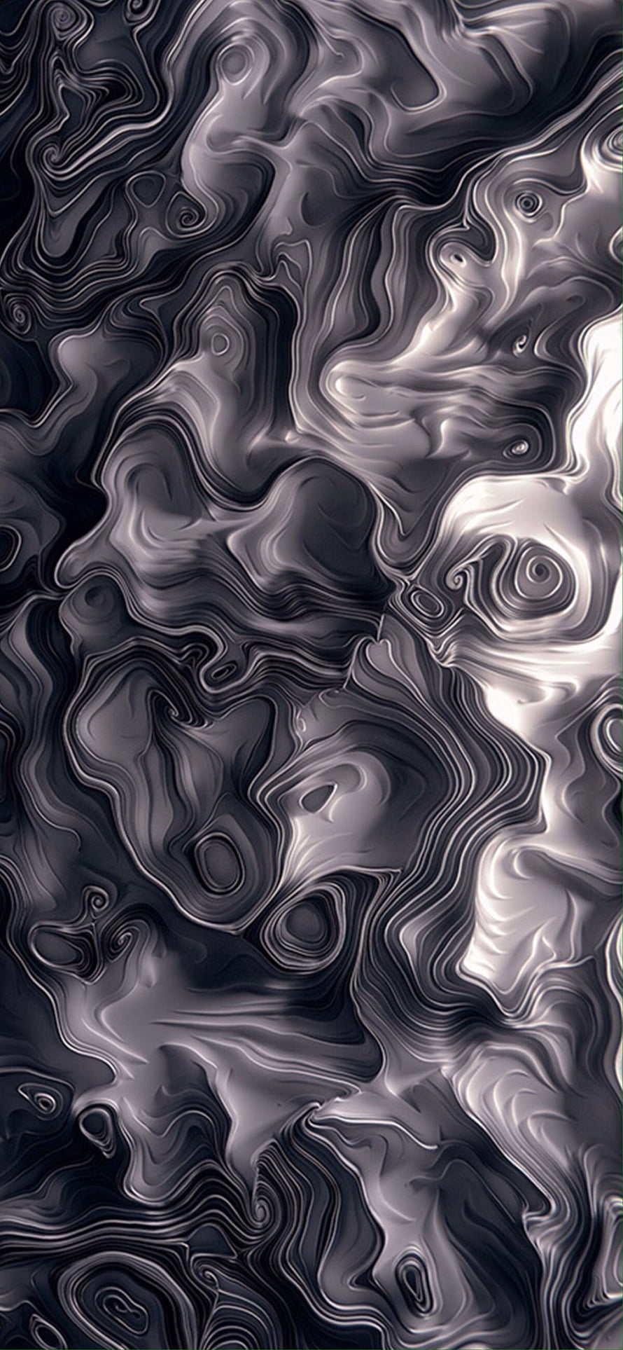 Abstract Liquid Metal Flow Wallpaper - Dark Silver Swirls HD phone wallpaper