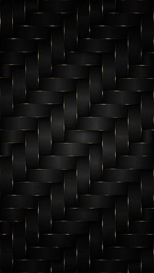 Black Woven Carbon Fiber Texture with Gold Edge Highlights HD phone wallpaper