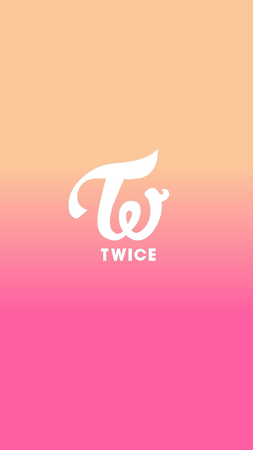 Twice K-Pop Group Logo on Soft Peach to Pink Gradient Background HD phone wallpaper