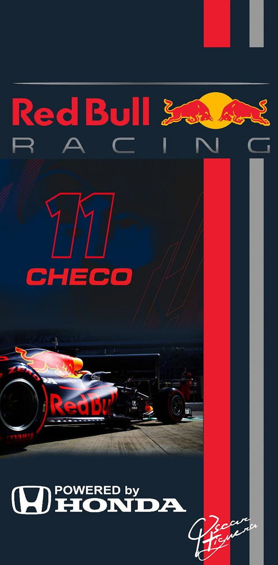 Sergio Perez Red Bull Racing Formula 1 Car with Honda Power Unit HD phone wallpaper