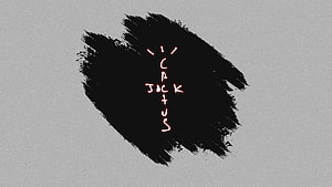 Cactus Jack Travis Scott Black Brushstroke Logo on Gray Background HD wallpaper