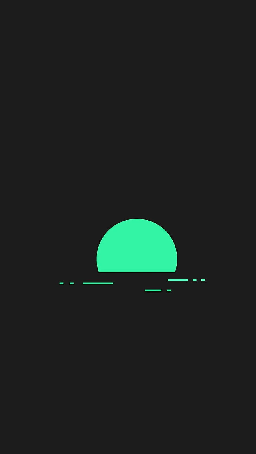 Minimalist Mint Green Sunset Icon on Dark Background HD phone wallpaper
