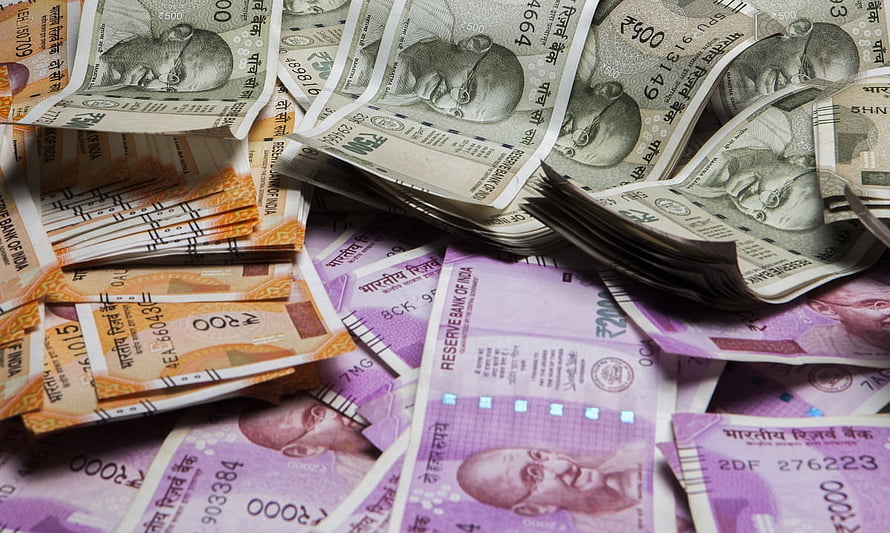 Stacks of Indian Rupee Banknotes in Various Denominations HD wallpaper