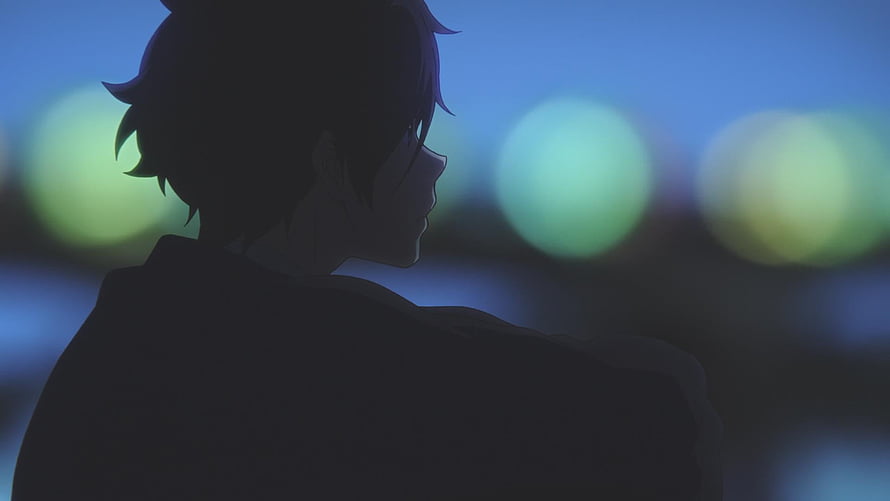 Anime Boy Silhouette With Bokeh Lights Background HD wallpaper