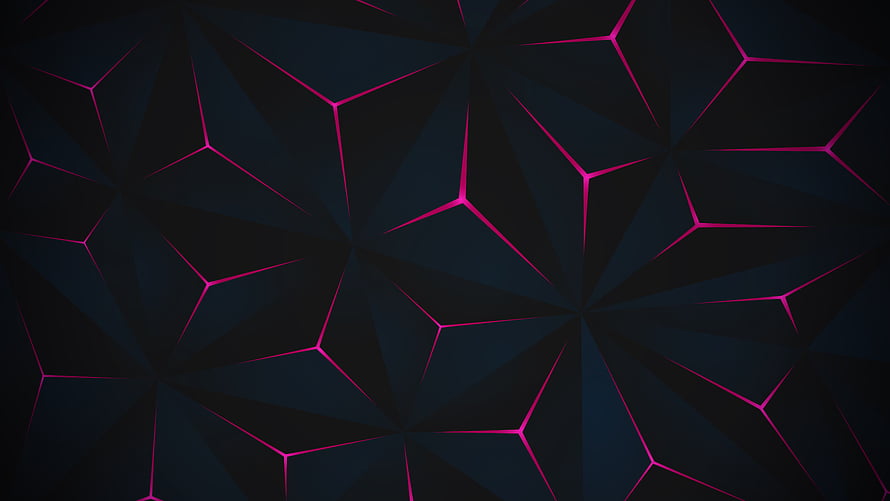 Abstract Geometric Pattern With Neon Pink Lines On Dark Blue Background HD wallpaper
