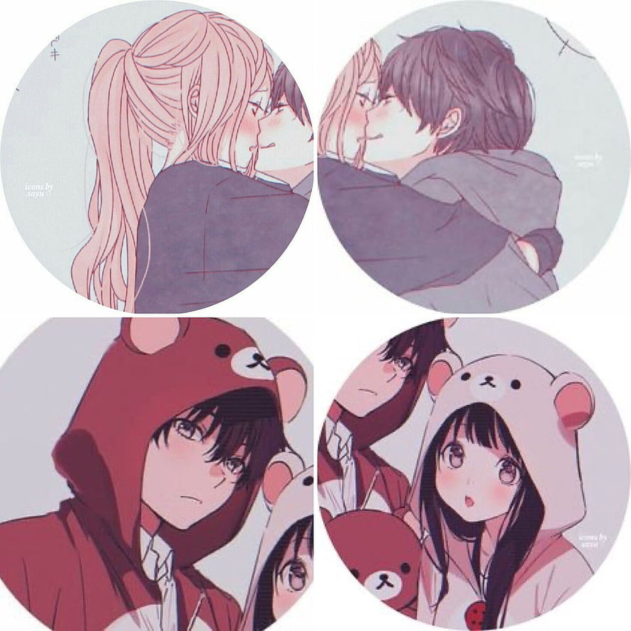 Anime Couple Matching Bear Hoodies Cute Romantic Profile Pictures, Couple pfp. Cute anime profile , Cartoon profile , Cute profile, Happy Anime Couple HD phone wallpaper