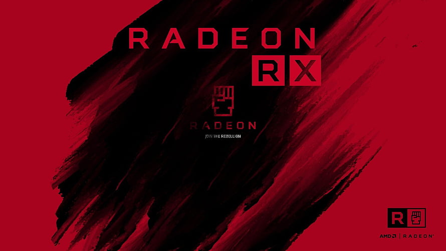 AMD Radeon RX Graphics Card Branding with Bold Red and Black Brushstroke Design HD wallpaper