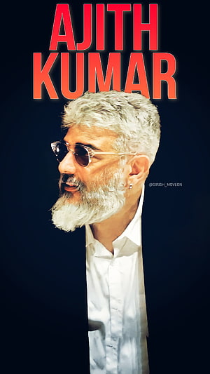 Ajith Kumar Profile Portrait With Silver Beard And Sunglasses HD phone wallpaper
