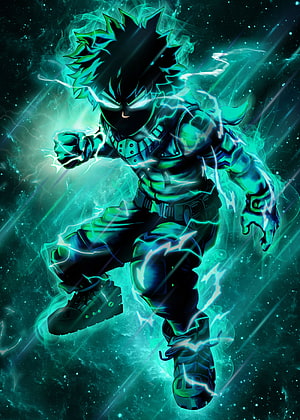 Izuku Midoriya One Punch Man Style Anime Wallpaper, My Hero Academia (Midoriya Deku) Metal Poster. Personajes de anime, nes de anime , Dibujos de anime, Cool Deku HD phone wallpaper