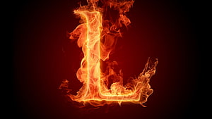 Burning Letter L Flame Alphabet Fire Typography Design HD wallpaper