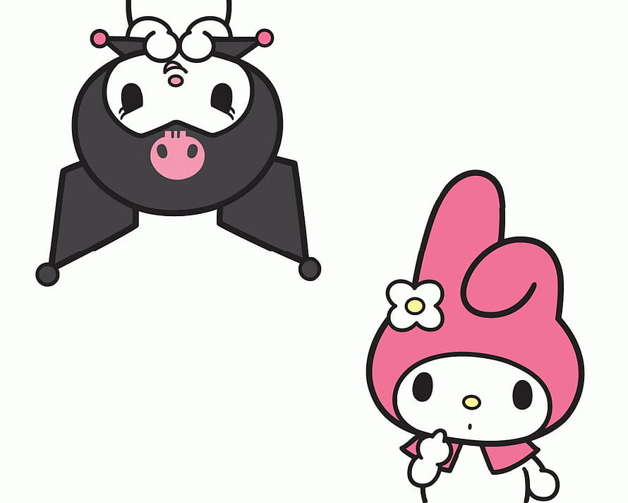 Cute Kuromi and My Melody Sanrio Characters Illustration HD wallpaper