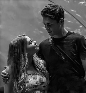 Romantic black and white portrait of a young couple embracing with a Canon camera strap, hero_ft Ori pic from #herofiennestiffin #josephinelangford #hardin. Movie couples, Crush movie, Hessa, Tessa Young HD phone wallpaper