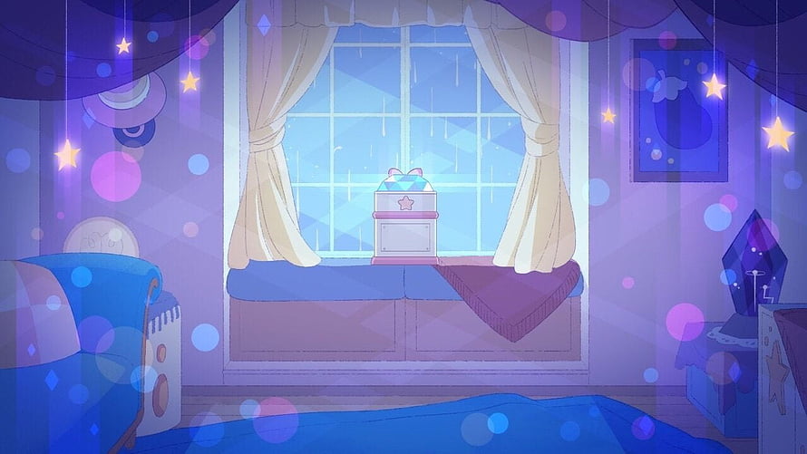 Bee and Puppycat Bedroom Interior with Star Decor and Window Seat HD wallpaper
