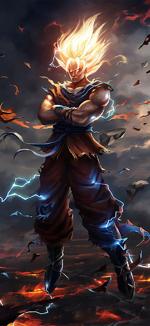 Gogeta Super Saiyan Anime Character Artwork HD phone wallpaper
