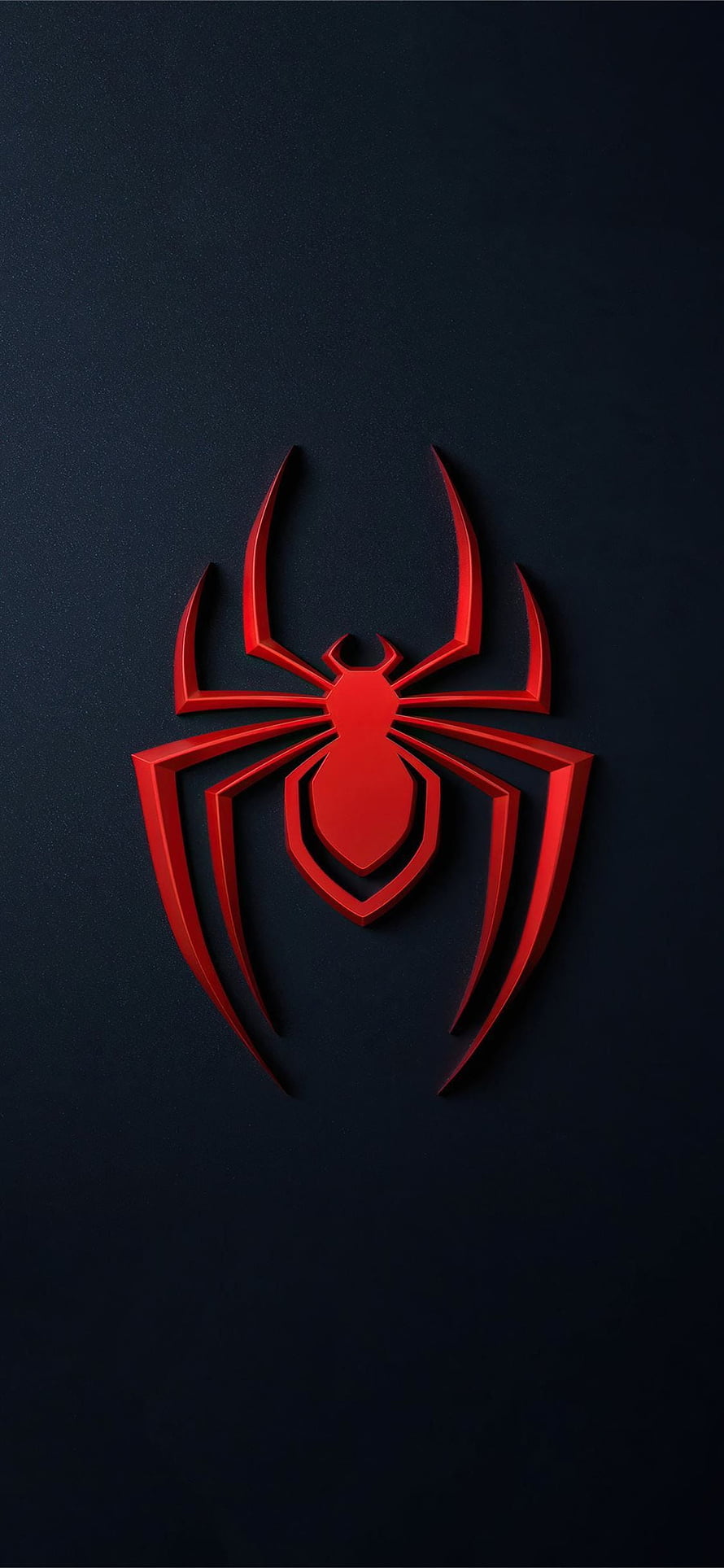 Minimalist Red Spider-Man Logo on Dark Blue Background, spider man miles morales logo #SpiderManMilesMorales #games Games #Ps5Games #PsGames. Marvel , Spiderman ps4 , Avengers , Cool Spiderman Logo HD phone wallpaper