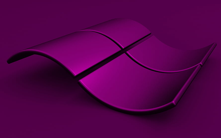 Purple Windows 7 Logo 3D Render Wallpaper HD wallpaper