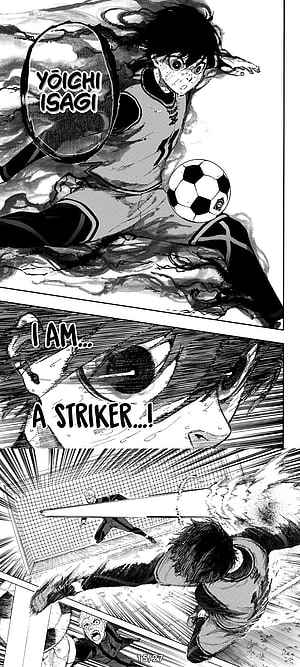 Yoichi Isagi Striker Action Scene From Blue Lock Football Manga HD phone wallpaper