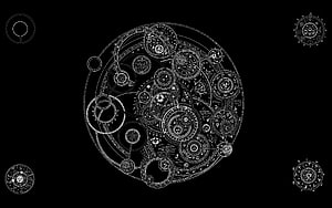 Intricate White Geometric Mandala Pattern on Black Background, Vintage - Apple Watch Face. Watchface. HD wallpaper