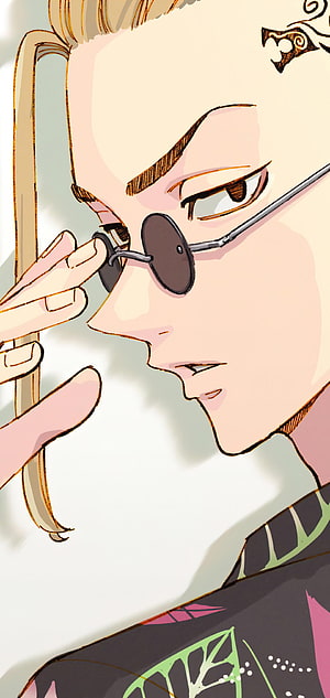 Draken from Tokyo Revengers in Anime Style Wearing Round Sunglasses HD phone wallpaper