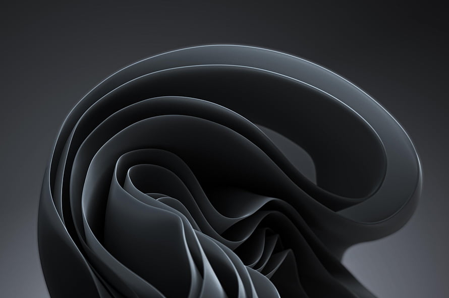 Abstract Dark Grey 3D Swirling Ribbon Sculpture Wallpaper HD wallpaper