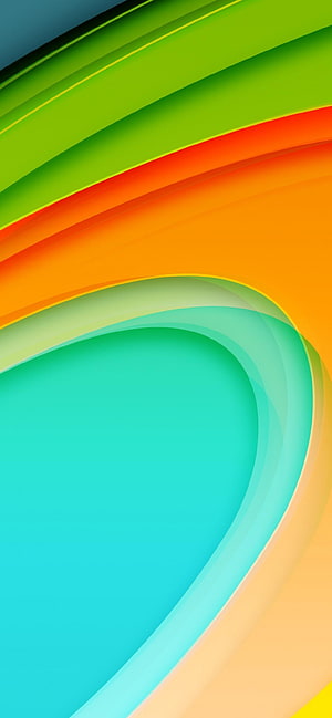 Vibrant Abstract Curves in Green Orange and Teal with Layered Depth HD phone wallpaper