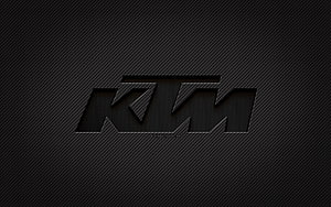 KTM Carbon Fiber Logo on Dark Textured Background HD wallpaper