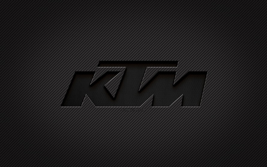 KTM Carbon Fiber Logo on Dark Textured Background HD wallpaper