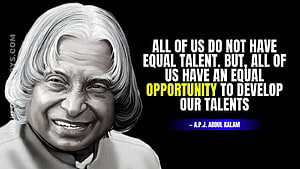 A.P.J. Abdul Kalam Portrait with Motivational Quote on Equal Opportunity HD wallpaper