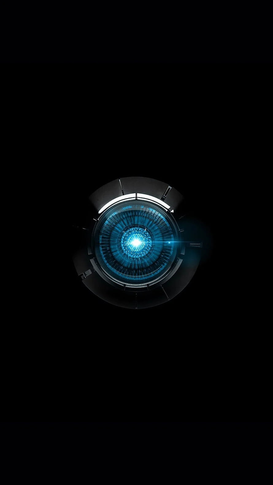 Futuristic Blue Holographic Interface Circle on Black Background HD phone wallpaper