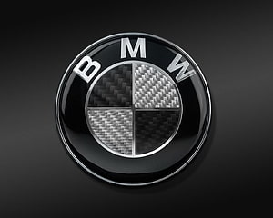 BMW Carbon Fiber Emblem on Dark Background HD wallpaper