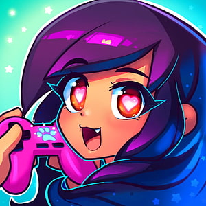 Cute Anime Girl Gamer With Heart Eyes Holding Pink Controller HD phone wallpaper