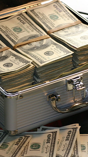 Silver Briefcase Filled With Stacks Of Hundred Dollar Bills HD phone wallpaper