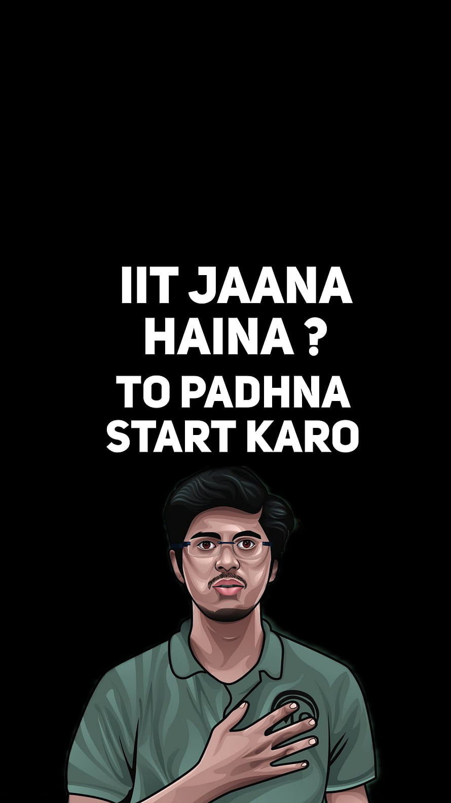 Motivational Study Quote Illustration with Young Man in Green Shirt, IIT Motivation HD phone wallpaper
