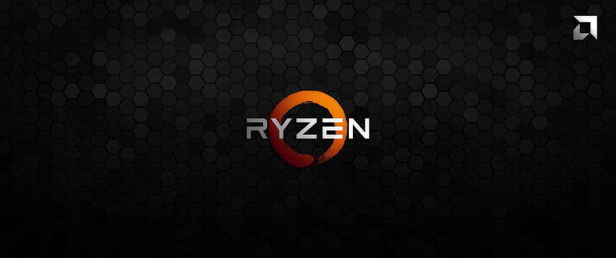 AMD Ryzen Processor Logo on Dark Hexagonal Honeycomb Background HD wallpaper