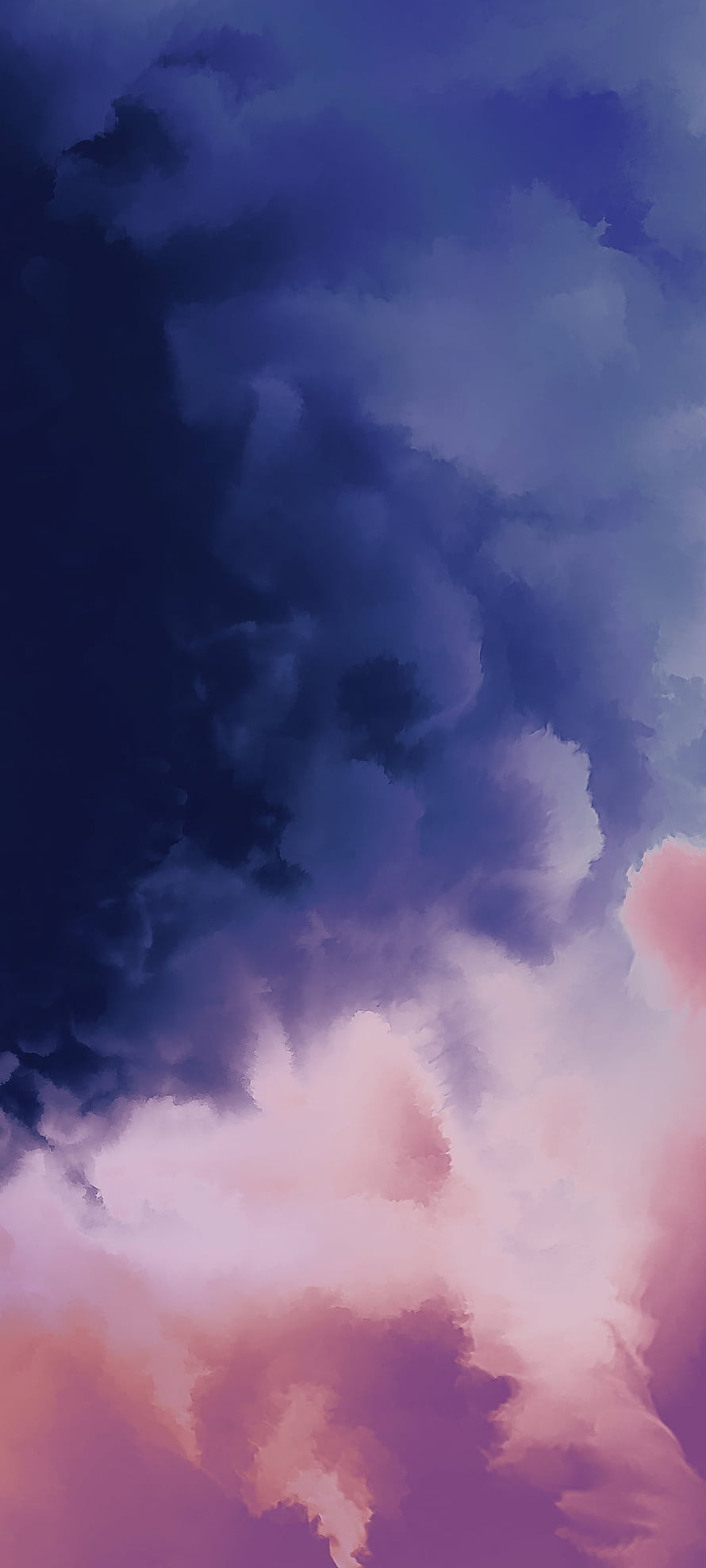 Dramatic Twilight Sky With Deep Blue And Soft Pink Clouds HD phone wallpaper