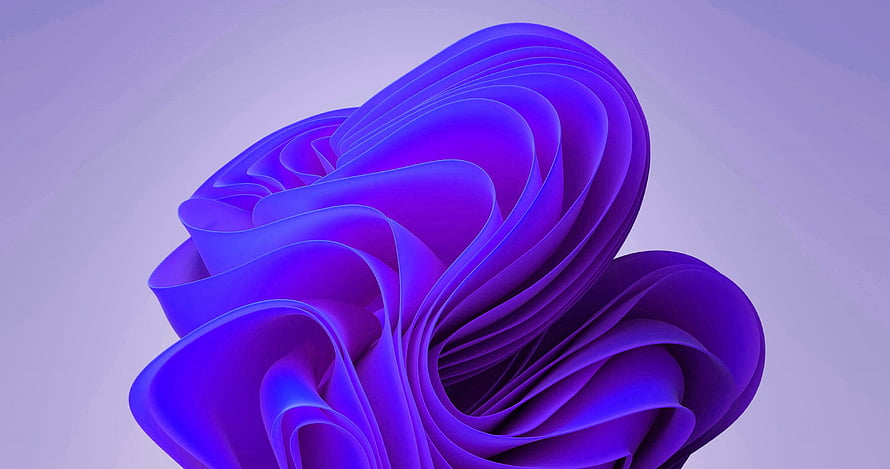 Windows 11 Default Purple Abstract 3D Ribbon Wallpaper HD wallpaper