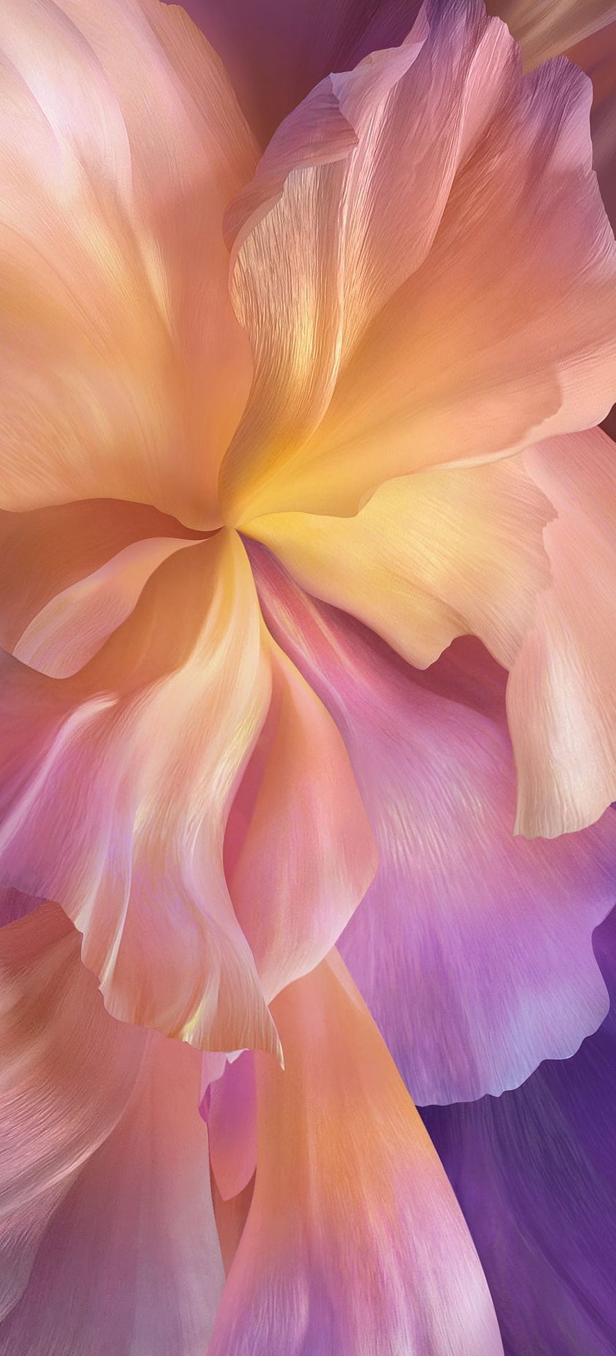 Abstract Pastel Flower Petals in Pink, Purple, and Yellow Gradient HD phone wallpaper