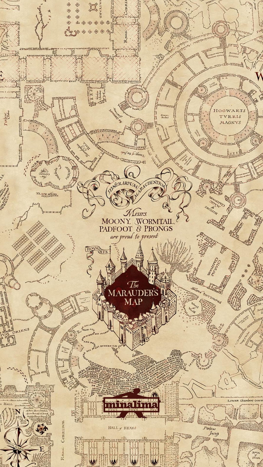 The Marauder's Map Harry Potter Hogwarts Castle Vintage Fantasy Wallpaper HD phone wallpaper
