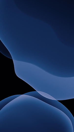 Midnight Blue Abstract Wave Wallpaper with Smooth Curved Layers on Black Background HD phone wallpaper