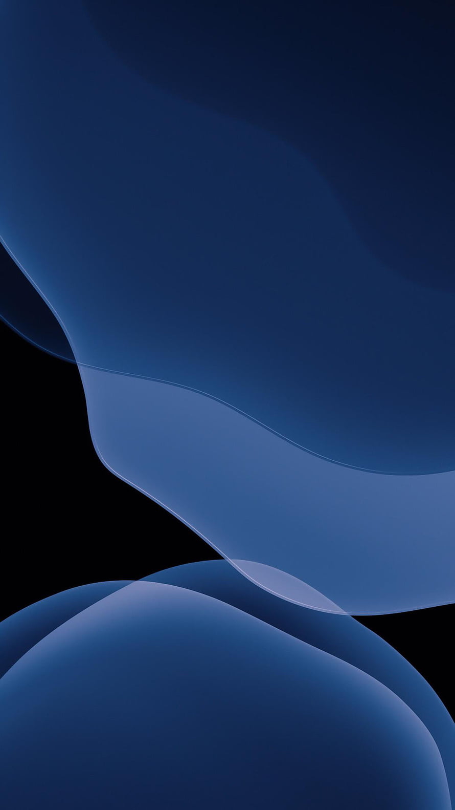 Midnight Blue Abstract Wave Wallpaper with Smooth Curved Layers on Black Background HD phone wallpaper