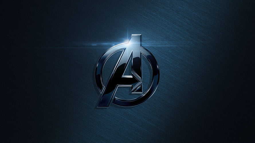 Avengers Metallic Logo on Dark Brushed Steel Background HD wallpaper