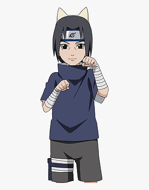 Kid Itachi Uchiha in Cat Ears Anime Character Illustration HD phone wallpaper