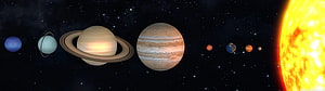 Solar System Planets and Sun Arrangement in Space HD wallpaper