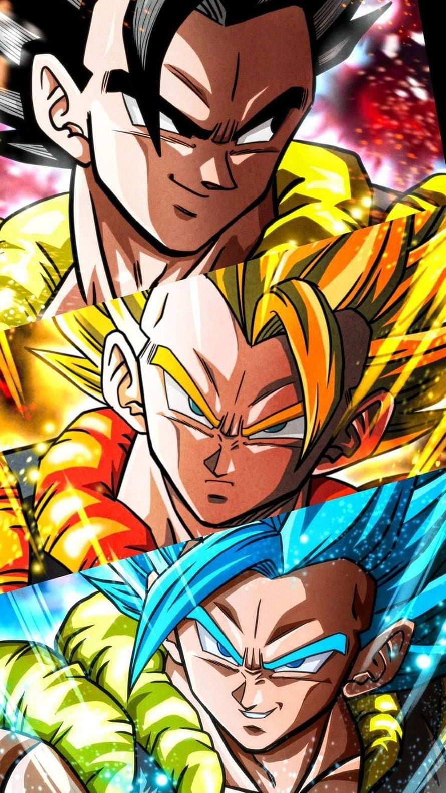 Dragon Ball Super Gogeta SSJ Blue SSJ2 and SSJ1 Anime Wallpaper HD phone wallpaper