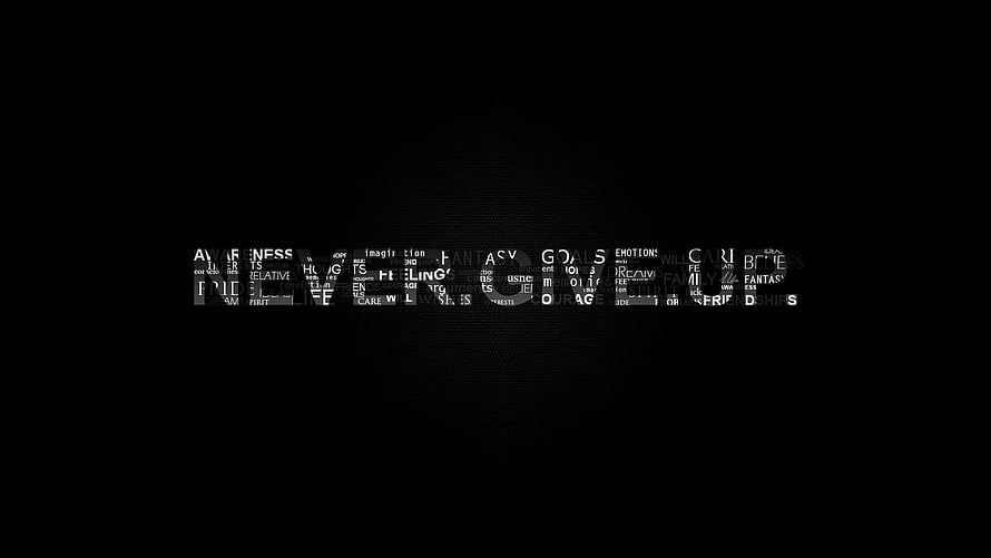 Minimalist Dark Typography Word Cloud with Motivational Concepts HD wallpaper