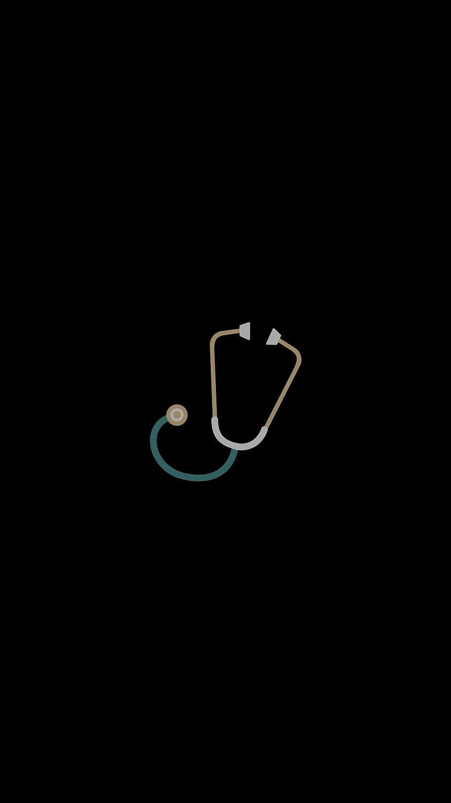 Minimalist Stethoscope Icon on Black Background for Medical Professionals HD phone wallpaper