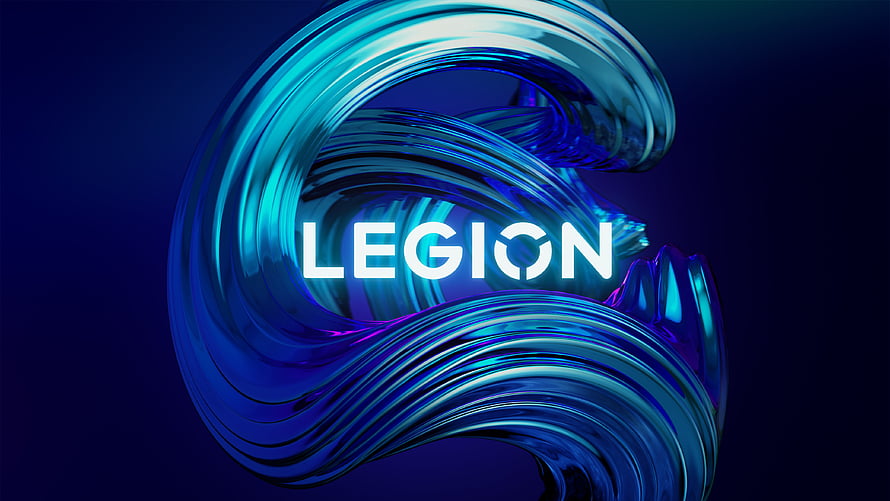 Lenovo Legion Gaming Logo with Blue Abstract 3D Swirls HD wallpaper